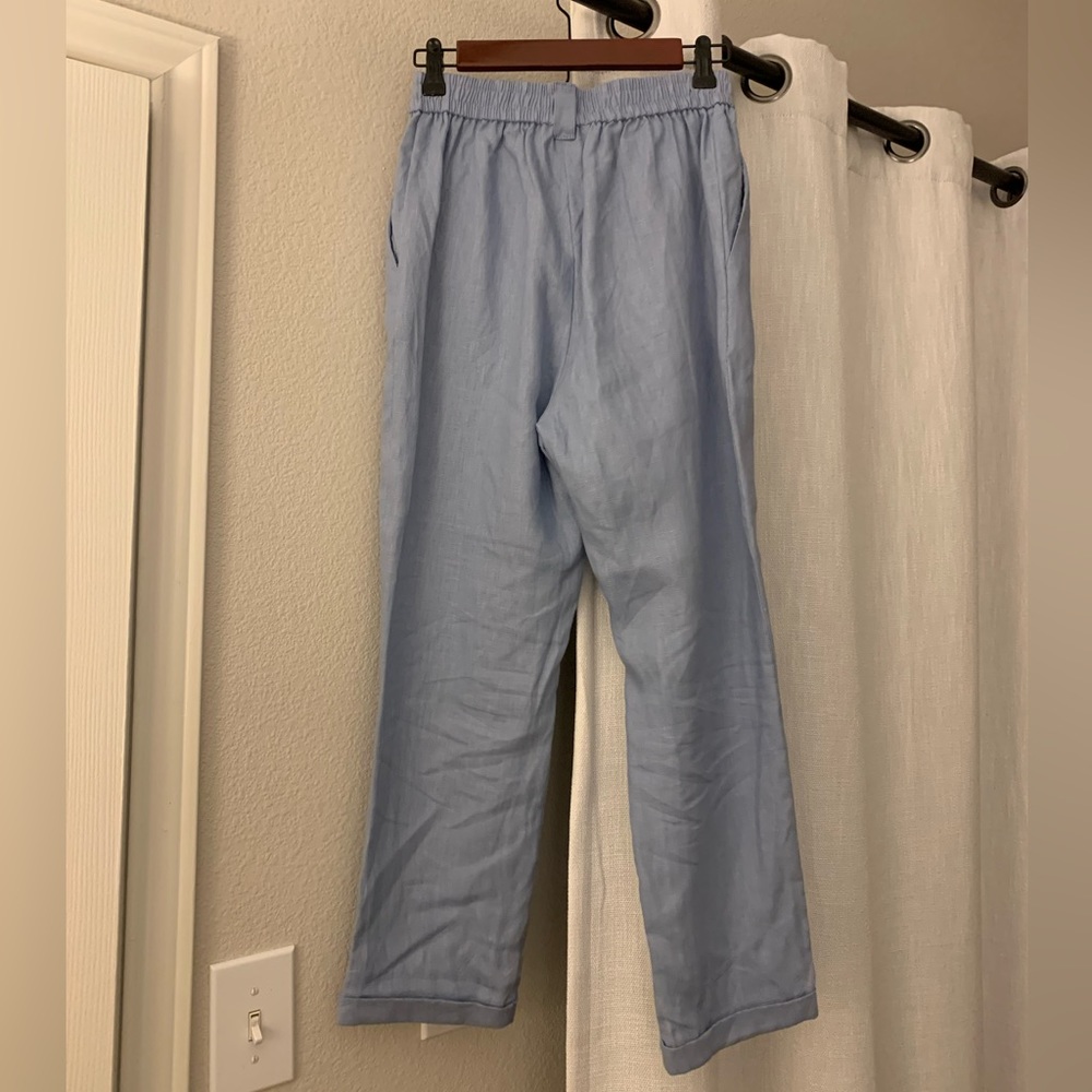 Mango Blue Linen Pants - Picture 2 of 4